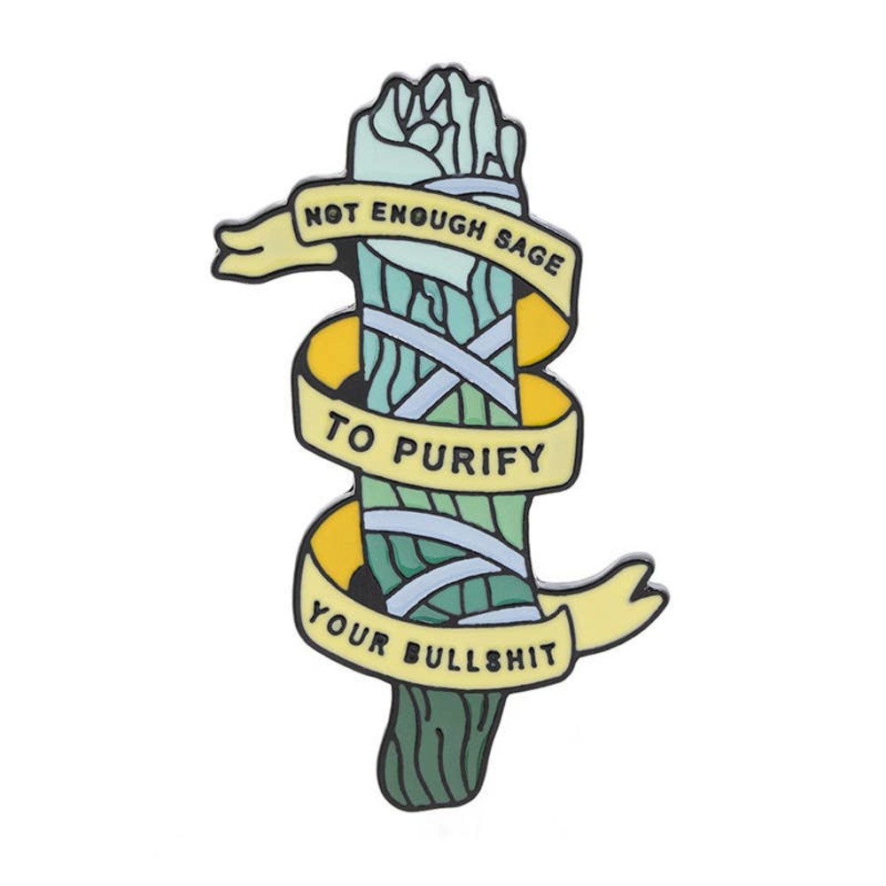 Not Enough Sage to Purify Your Bull BS Sassy Witchy Large Enamel Pin NEW